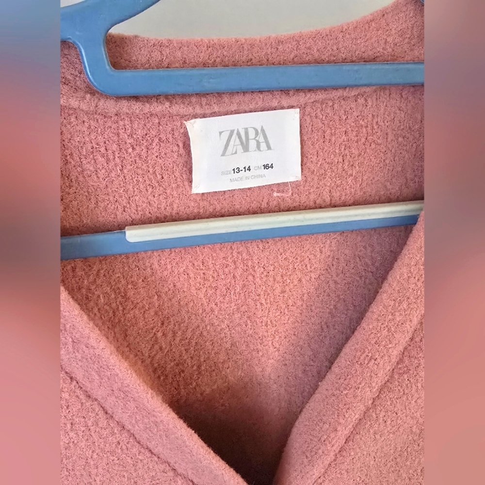 Zara blush pink Cardigan fox buttons - Picture 2 of 5